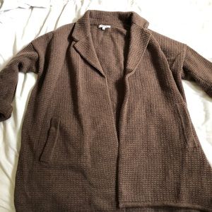 Madewell waffle knit brown coatigan size m